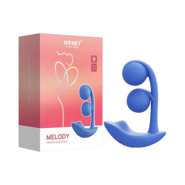 Melody Pressure Sensing App-Controlled Twin Balls Dual Vibrator Blue
