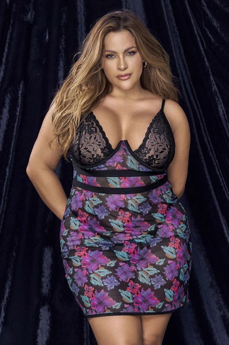 Romantic Babydoll with Underwire and Adjustable Straps